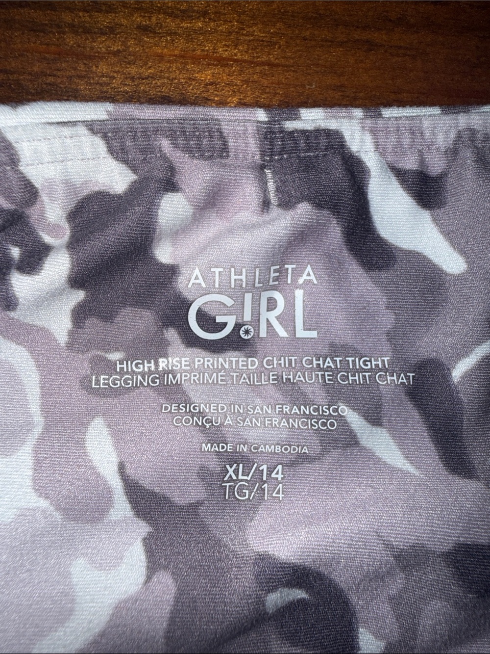 Athleta Girl Purple Camo High-Rise Leggings 29 inch length - Picture 3 of 6